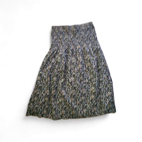 Rails Selena Black Mini Floral Midi Skirt L Lined Pull On Elastic Waist Gathered - Picture 1 of 10